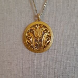 Gold-tone Tulip Pendant